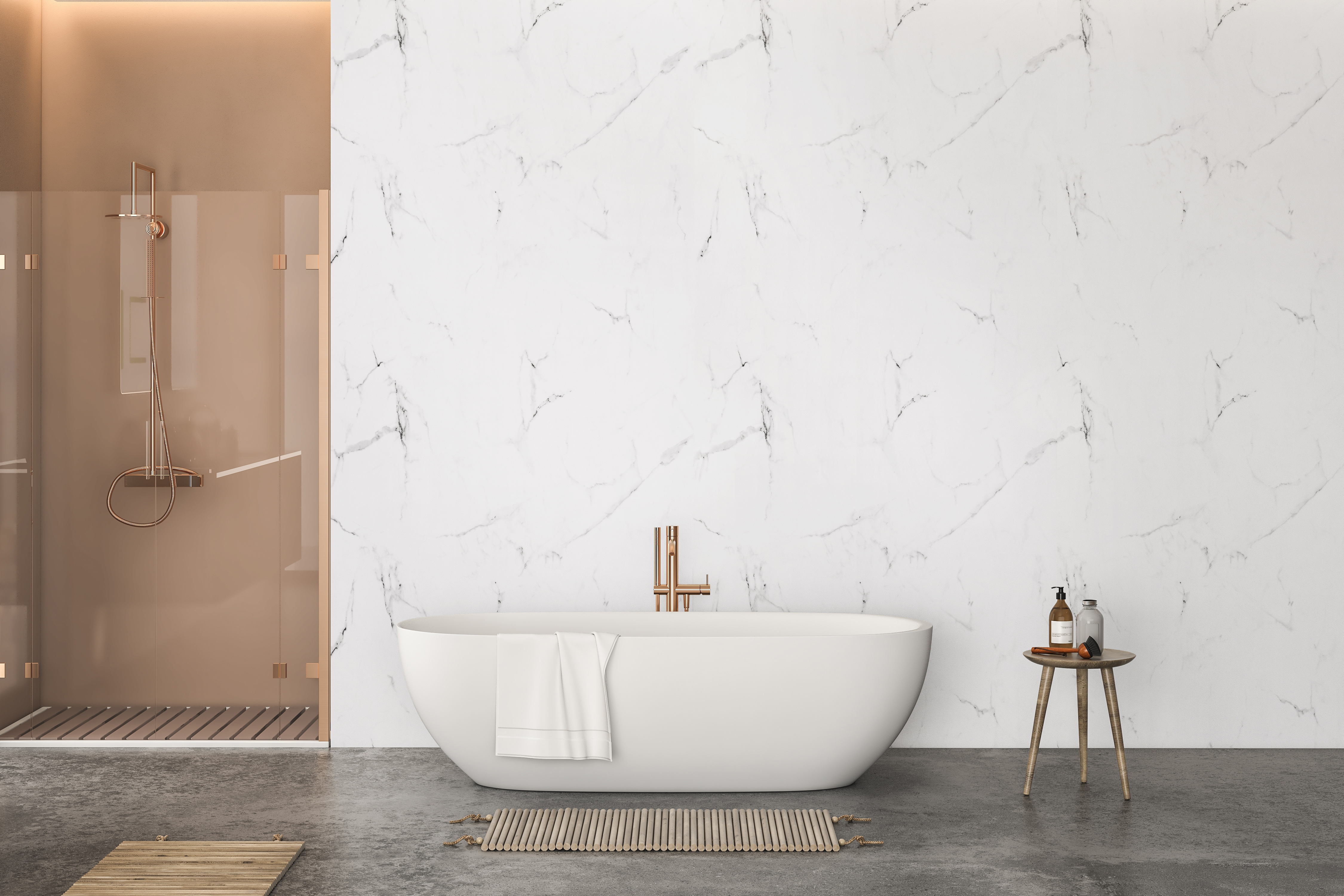 Wandpaneel Marmor weiß | 100 % wasserdicht & pflegeleicht